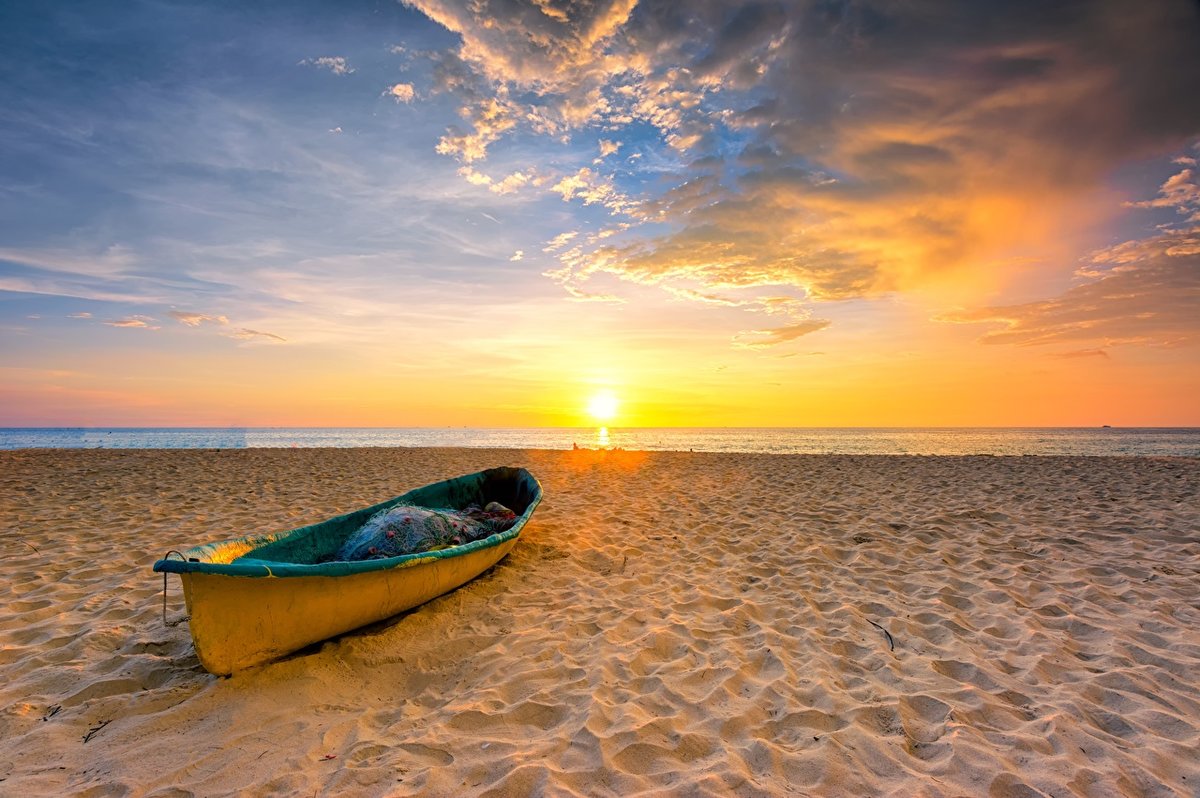 картинки море лодка пляж фото