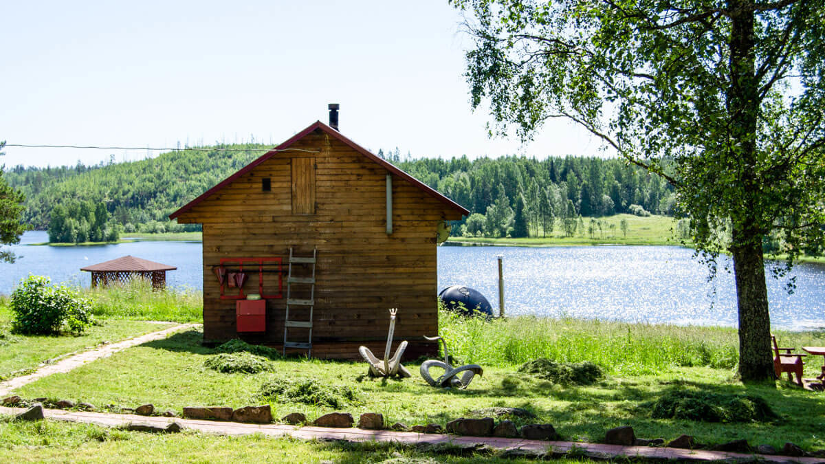 баня у озера фото