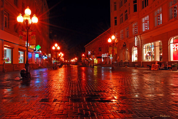 старый арбат вечером фото