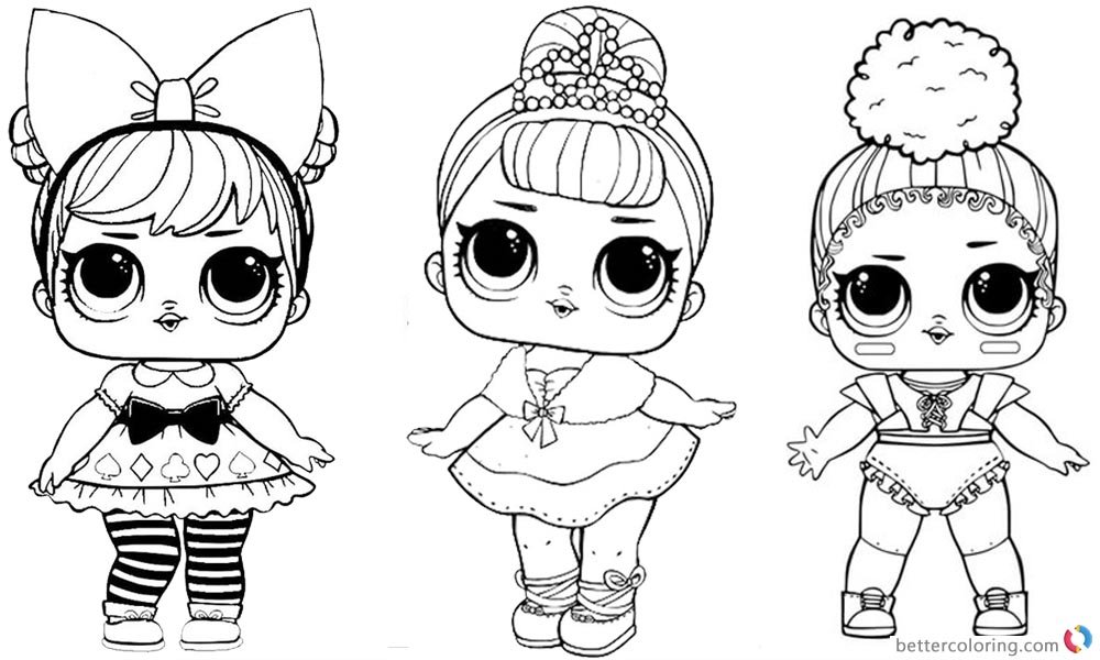 "lol coloring pages three dolls  free printable coloring