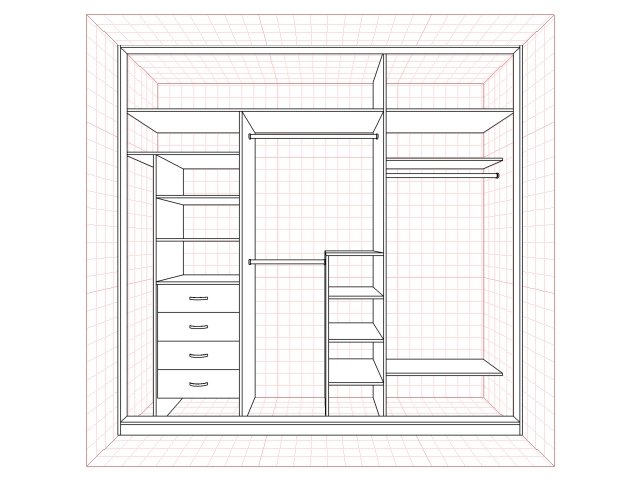 нарисовать встроенный шкаф купе самому
