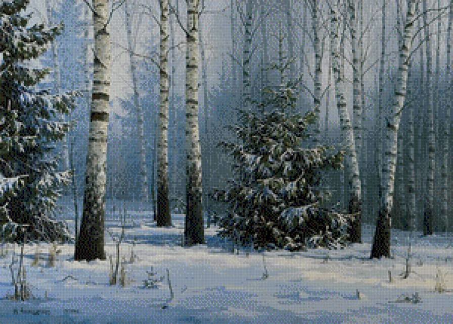 вышивка эстэ зимний лес фото