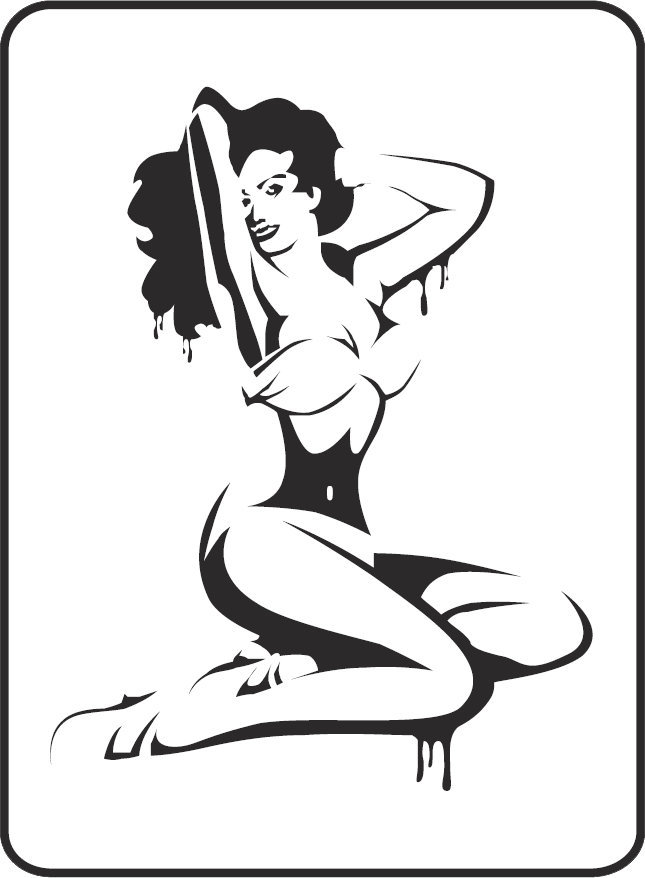 Sexy girl stencil, documentation the latina teen