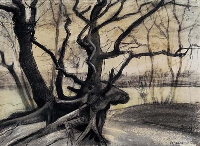 дерево углем фото