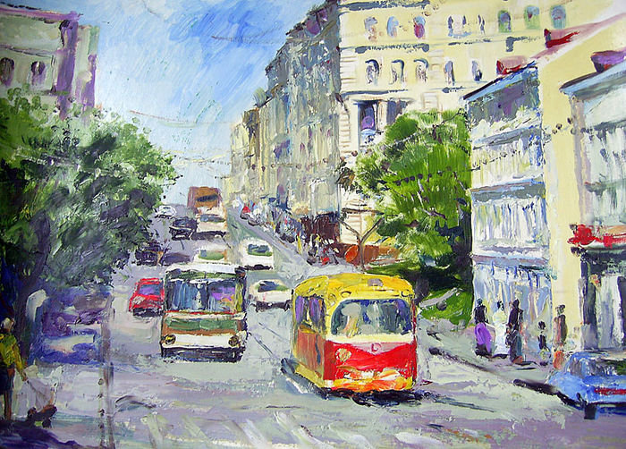 картина трамвай фото