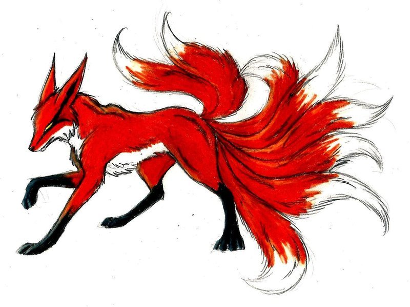 Кицунэ картинки лисы для срисовки