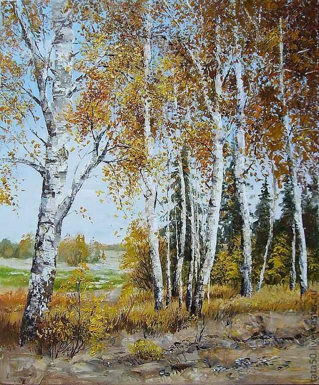 береза картина фото