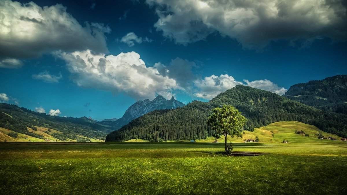 пейзаж горы швейцария фото