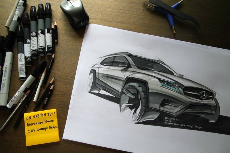 скетч авто фото
