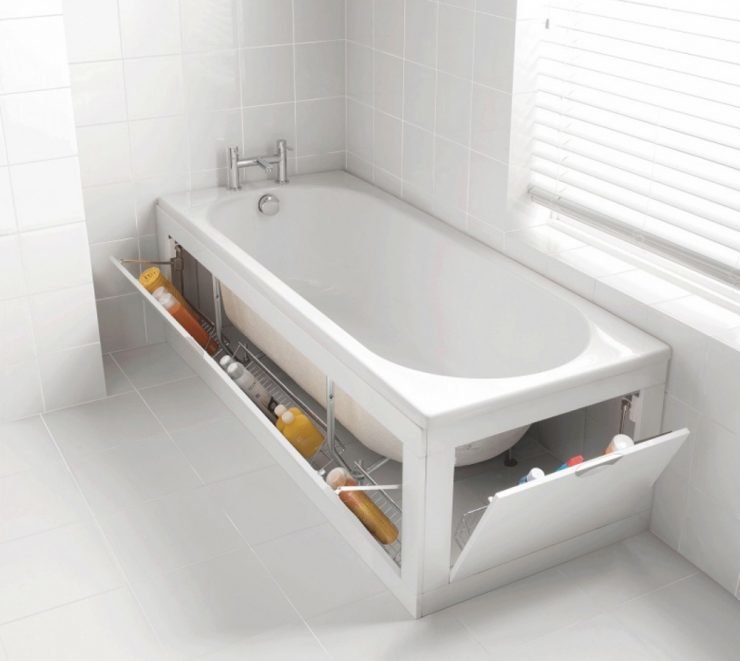 как оформить пространство под ванной