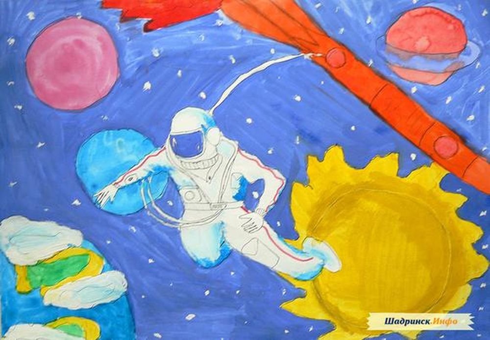 Рисование день космонавтики
