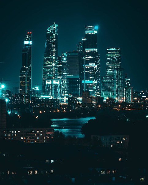 ночная москва сити фото