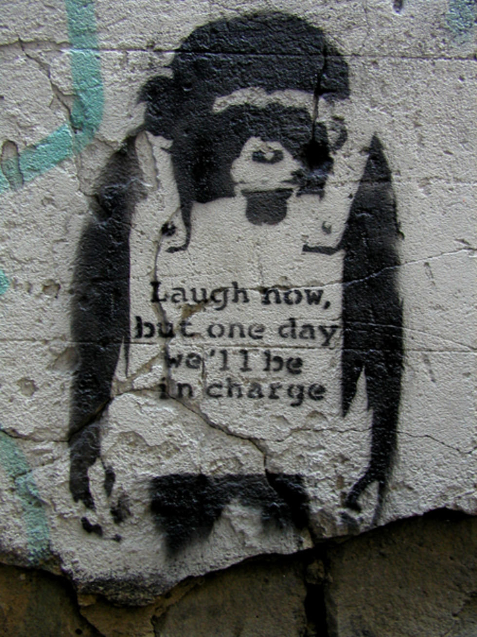бэнкси laugh now фото