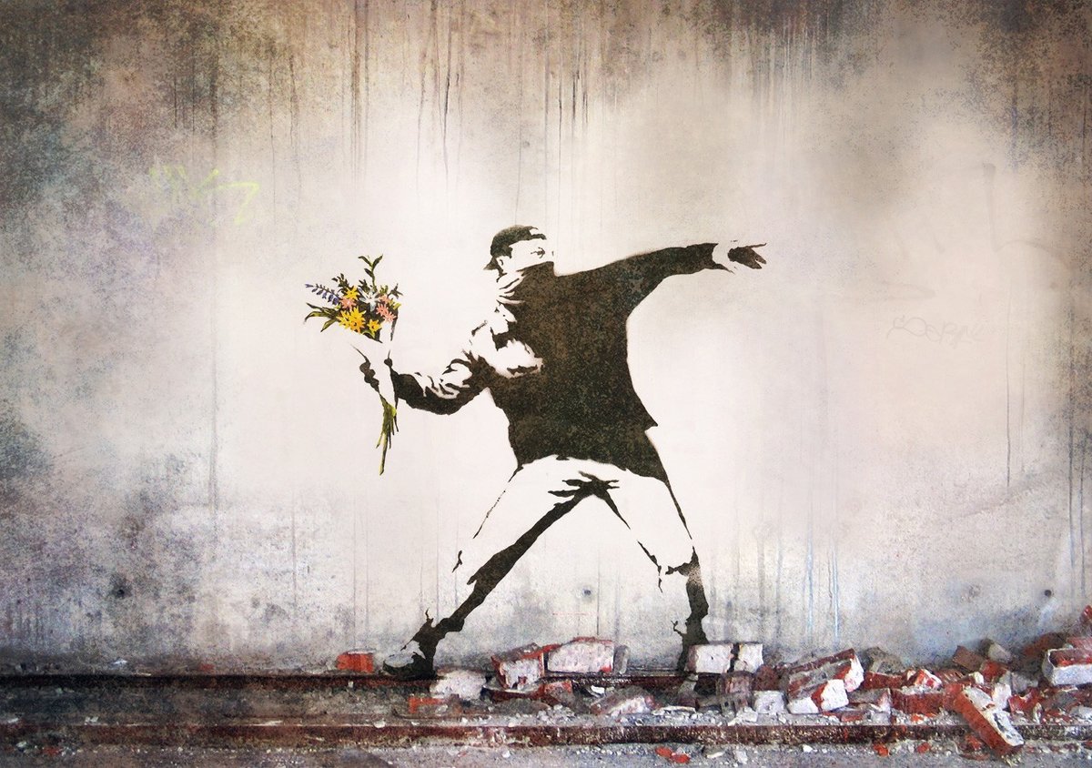 banksy метатель цветов фото