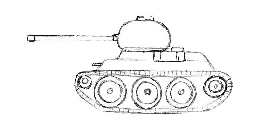 танк т34 рисунок сбоку фото