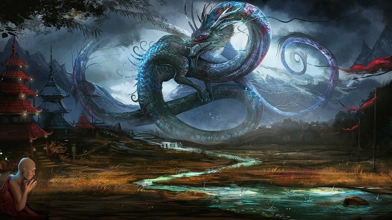 обои на рабочий стол дракон китайский фото