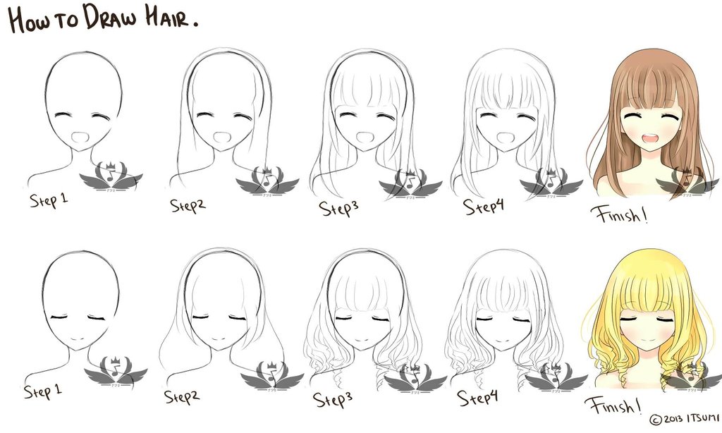 How To Draw Anime Hair Easy Step By Step For Beginners - (step 17 ...