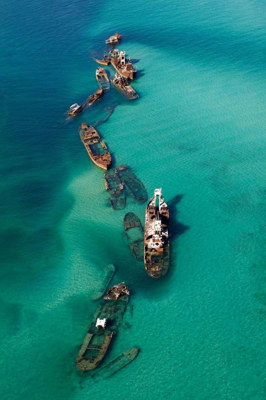 остров затонувших кораблей, мортон, австралия. фото