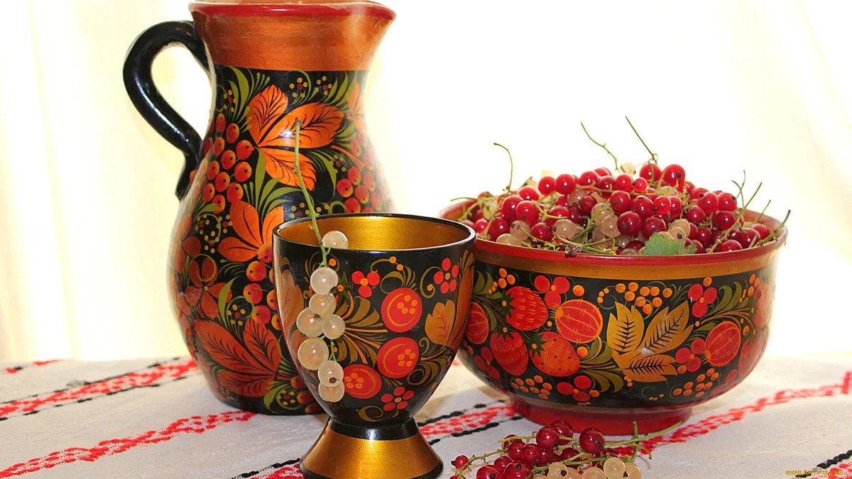 хохлома роспись посуда фото