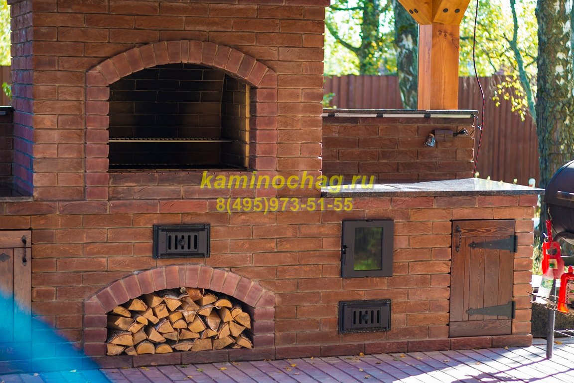барбекю комплекс из кирпича фото