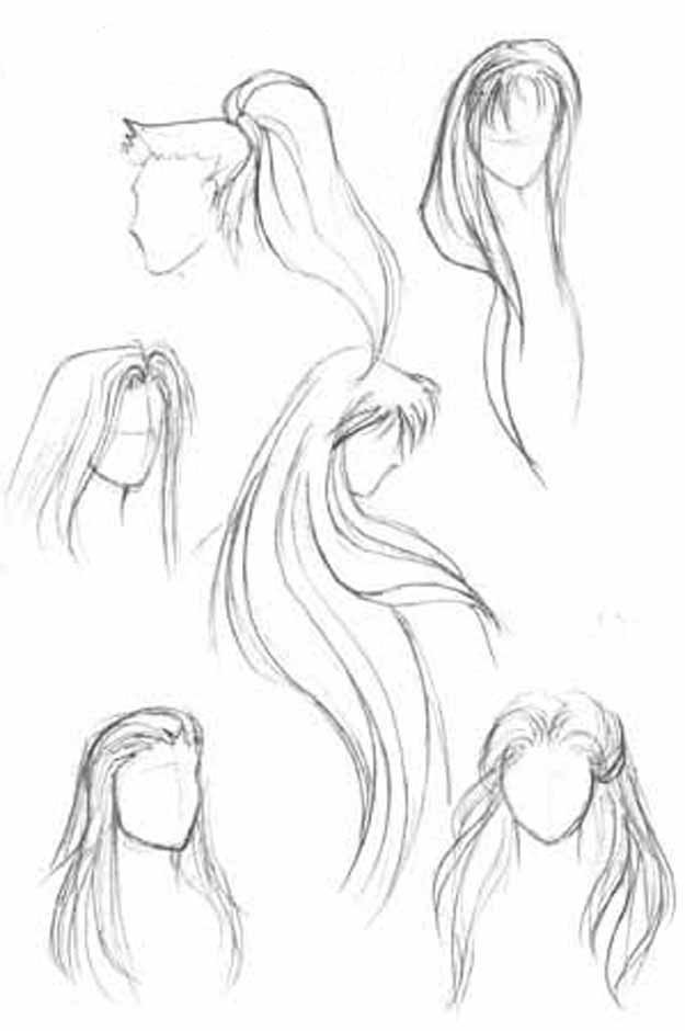Как нарисовать длинные волосы