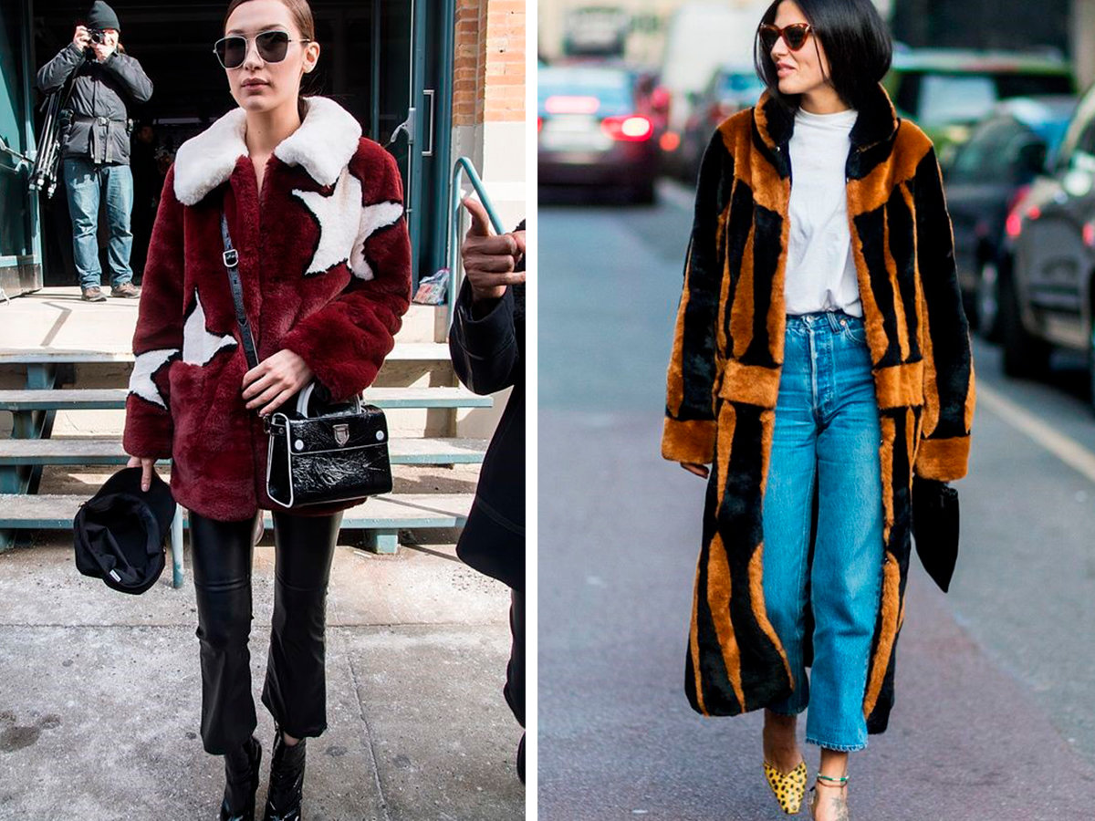 норковая шуба street style фото