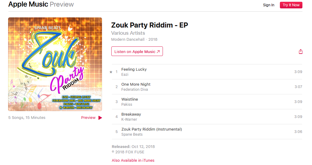 Zouk Party Riddim - EP S1200