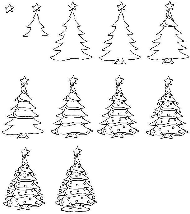 елка рисунки фото