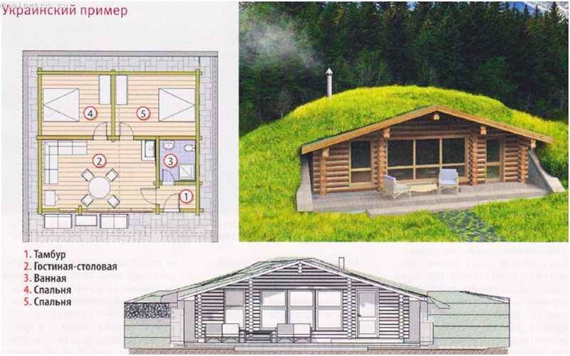 проект дома землянки