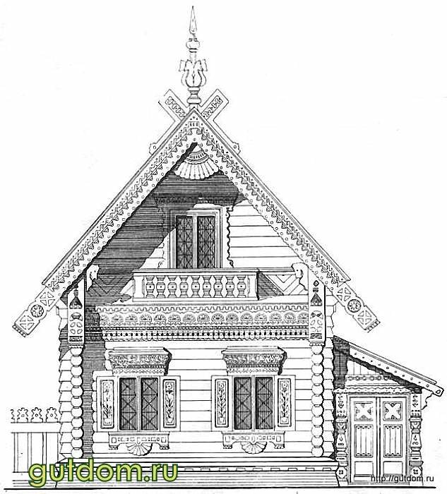 Рисунки деревянный дом с узорами