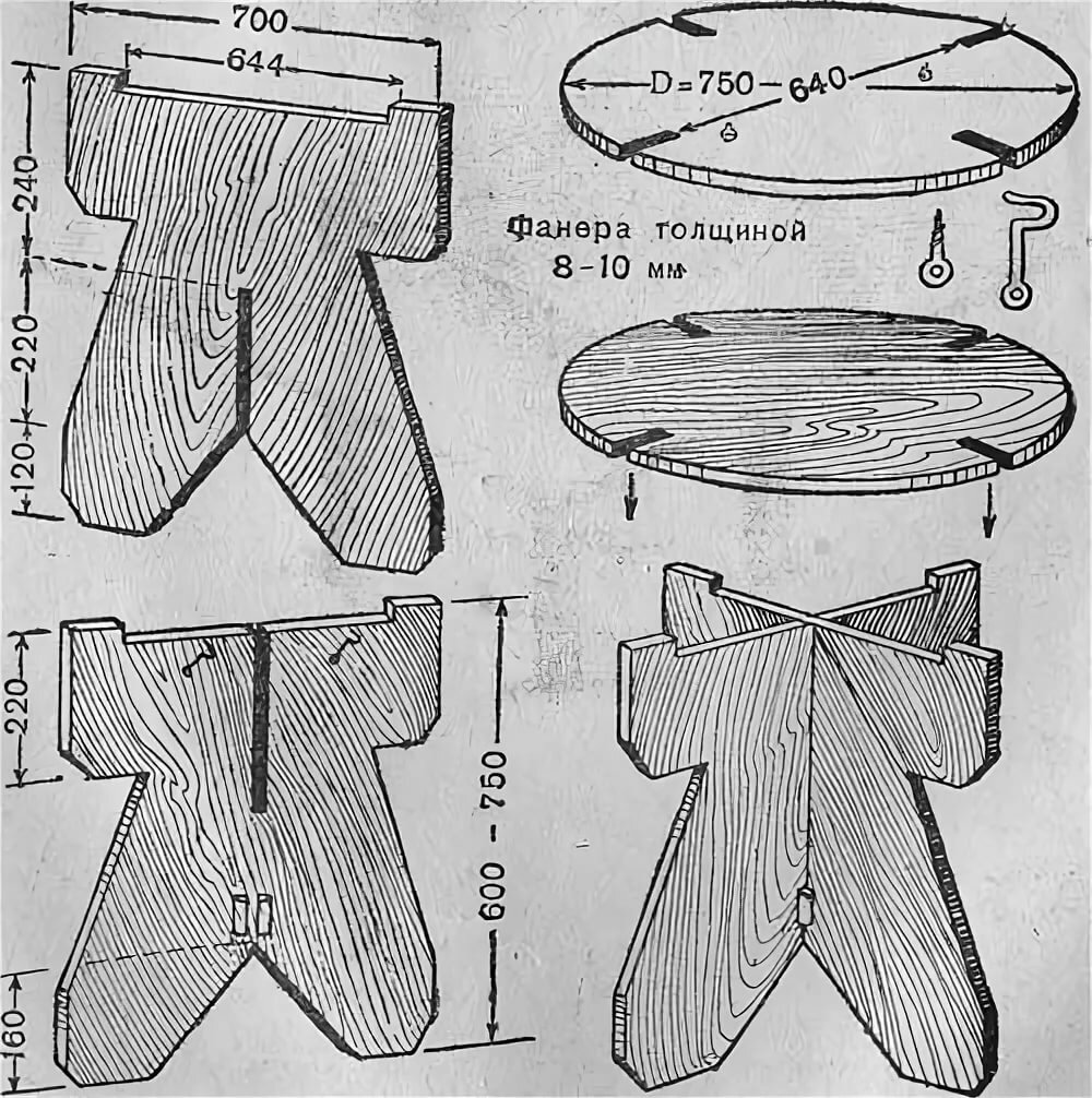 стол из фанеры своими руками чертежи