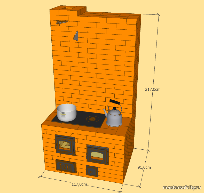 порядовка варочно отопительной печи для дачи
