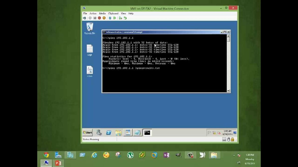 Ping batch file with timestamp