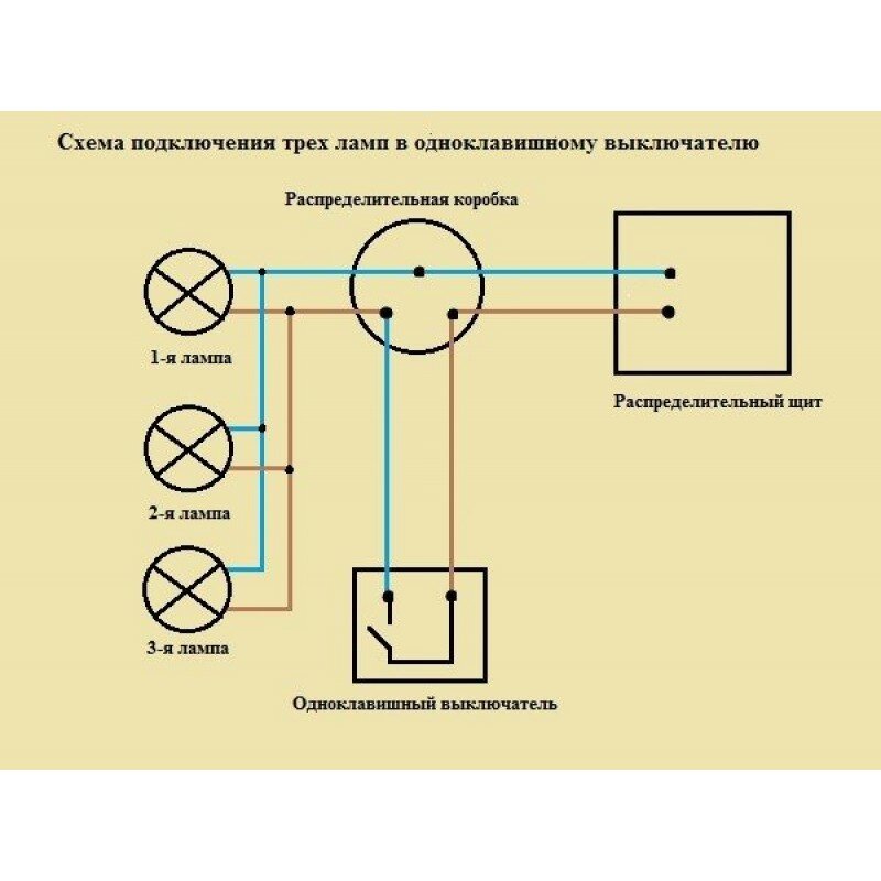 схема соединения трех лампочек