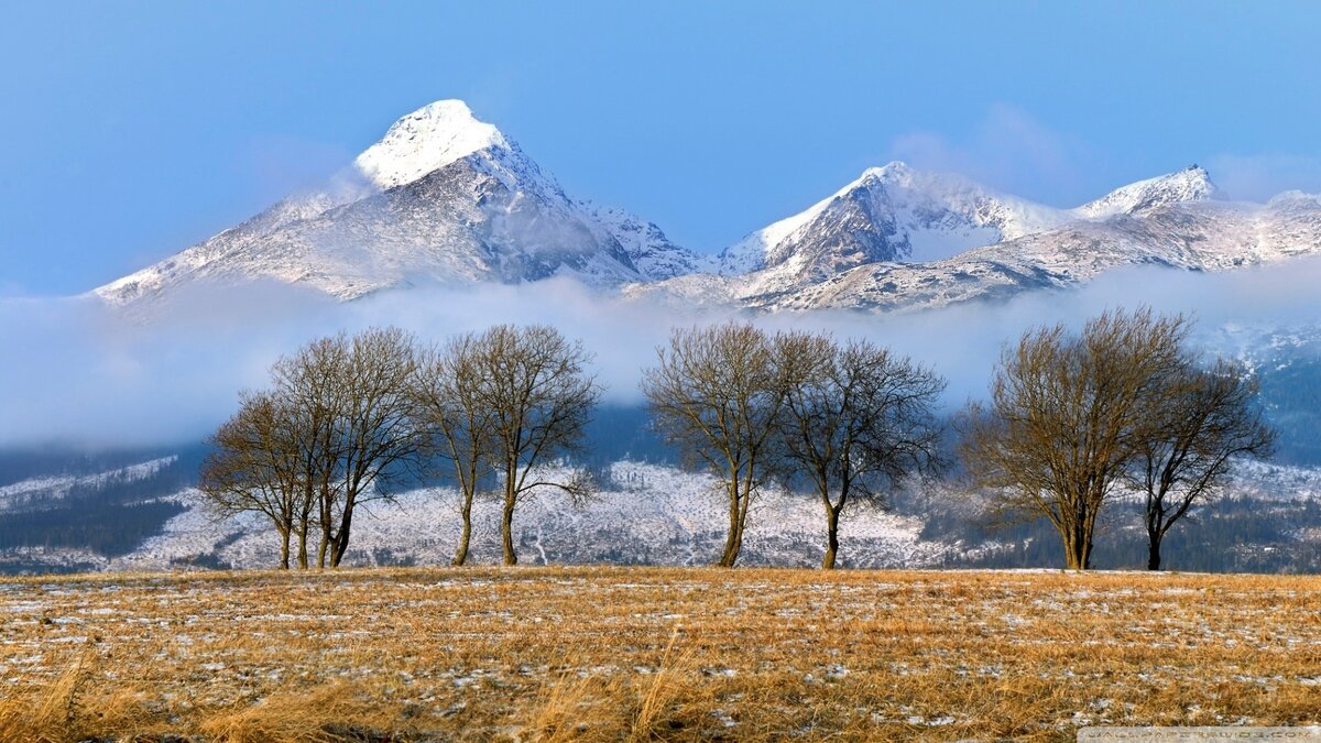 горы зима фото