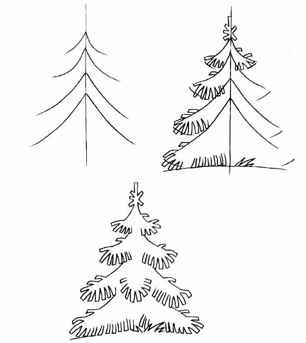 ёлка рисунок фото
