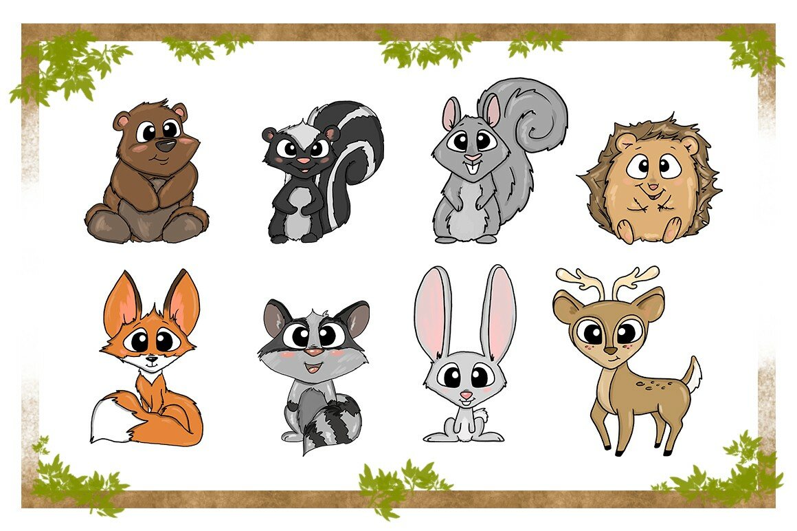 Лесные животные рисунки легкие