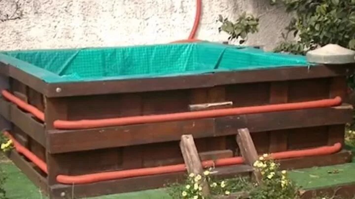 бассейн из поддонов фото