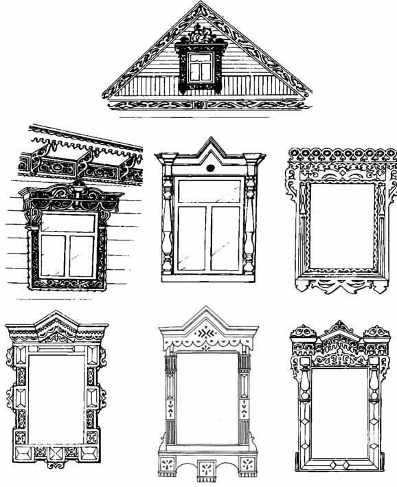 убранство русской избы окна рисунки