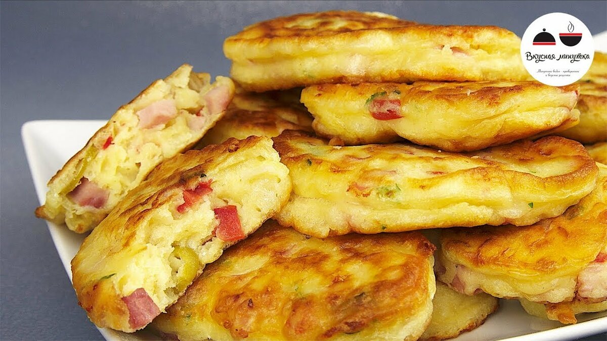 оладьи с колбасой и сыром фото