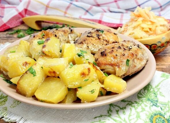 картофель с куриным филе фото