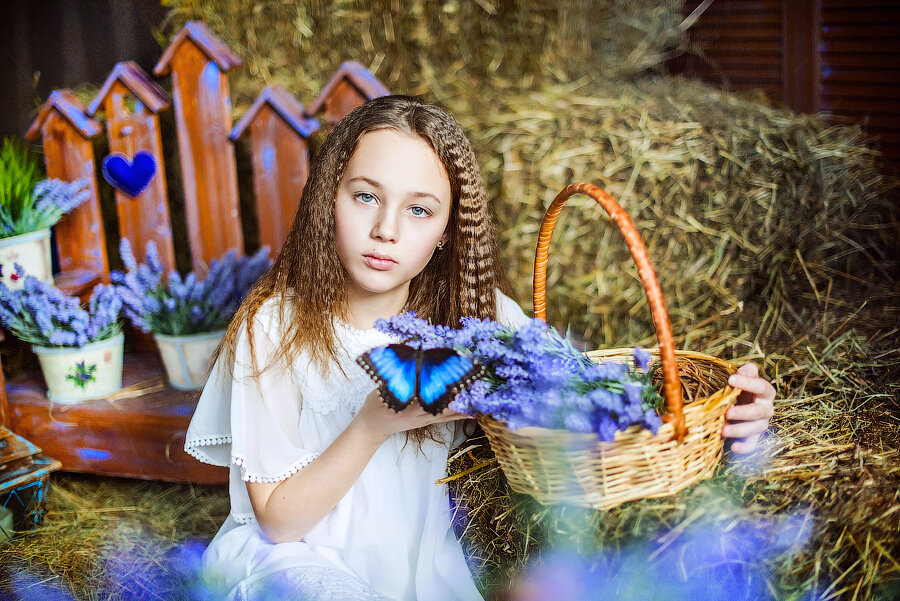 фотосессия с бабочками в студии фото