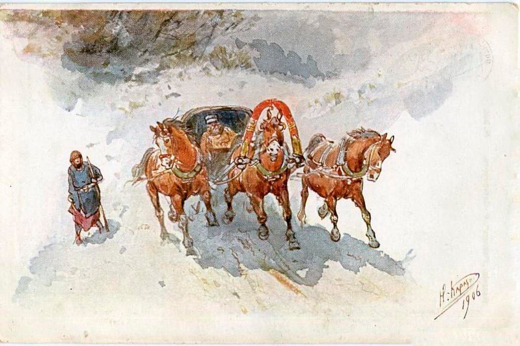 картина ямщик на тройке фото