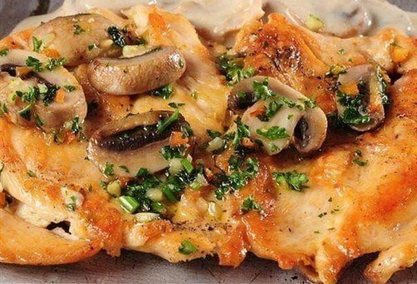филе курицы с шампиньонами с грибами фото
