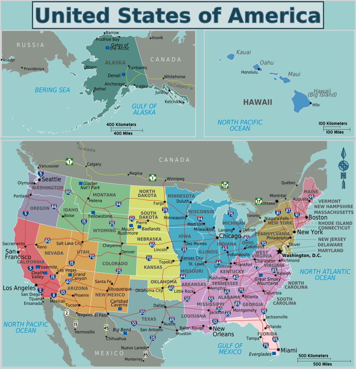 штаты на карте сша фото