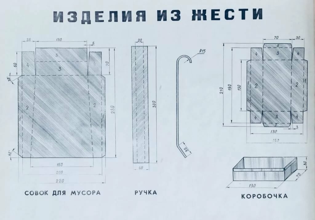 чертежи изделий из жести