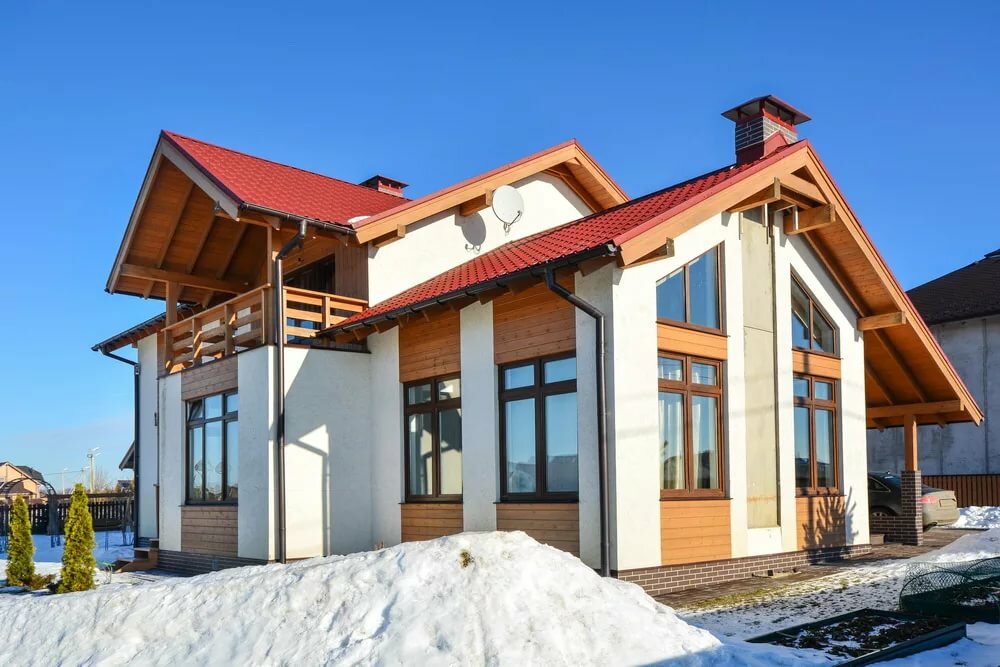 фасад загородного дома фото