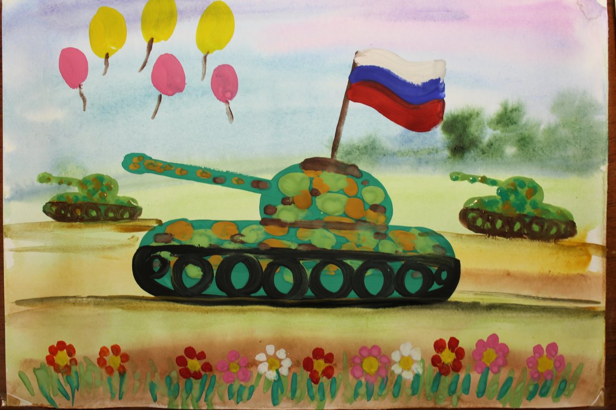 танк для рисования детям фото