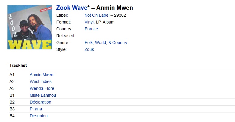 Zouk Wave - Anmin Mwen (Vinyl, LP, Album) | Discogs S1200