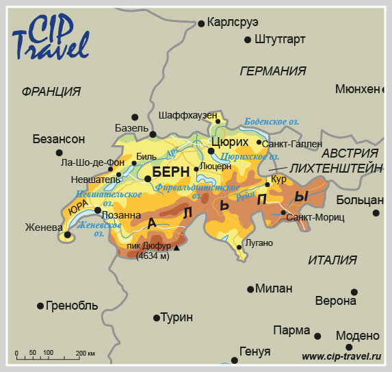 швейцария карта фото